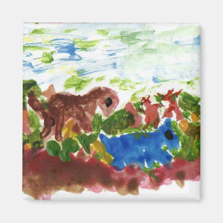 Dinosaur and donkey parade magnet