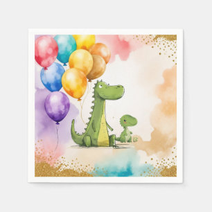 Dinosaur Animals Fun Birthday Party Invite Napkins