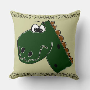 Dinosaur Animated Character Throw Pillow