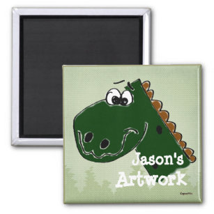 Dinosaur Animated Display your Childs Artwork Magnet