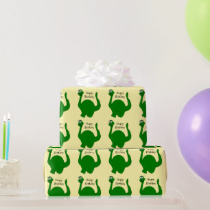 Dinosaur Any Background Colour Birthday Gift Wrapping Paper