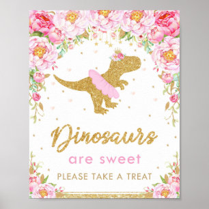 Dinosaur are Sweet Birthday Party T-Rex Treat Sign
