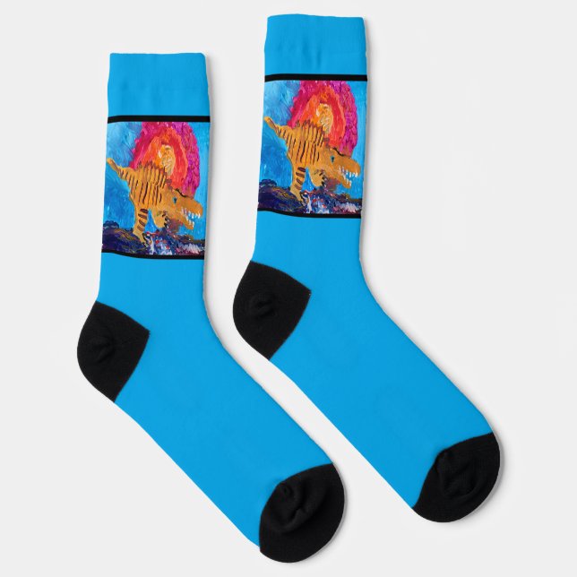 Dinosaur "Art by Kids" Socks (Right)