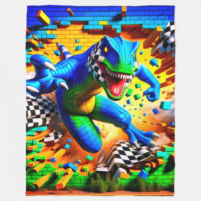 Dinosaur Art Fleece Blanket (Front)