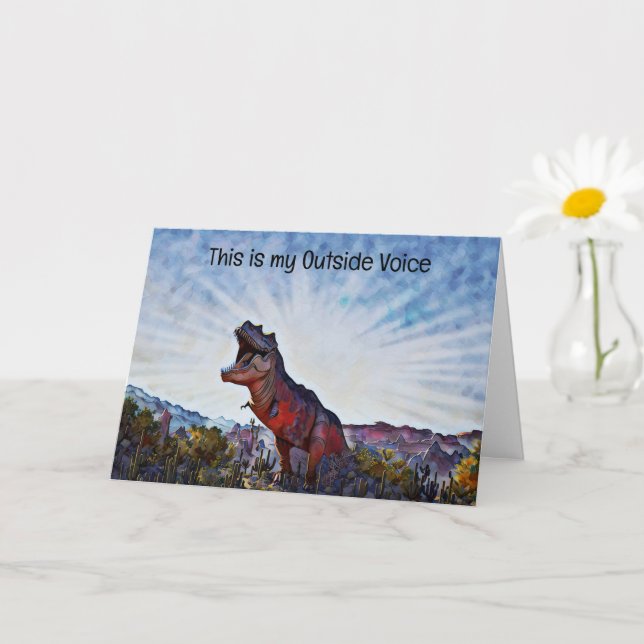 Dinosaur Art Roaring Fun Birthday Card (Small Plant)