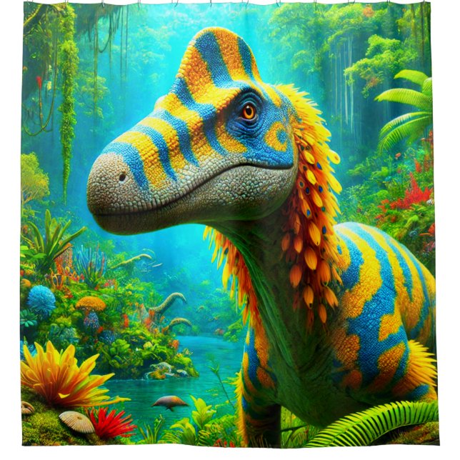 Dinosaur Art Shower Curtain (Front)