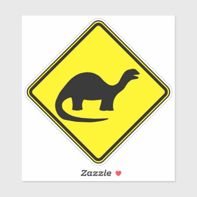 Dinosaur Art Silhouette Dinosaur Fan Art Warning Sticker (Sheet)