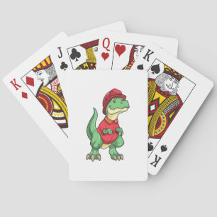 Dinosaur as Firefighter with Fire helmet Poker Cards