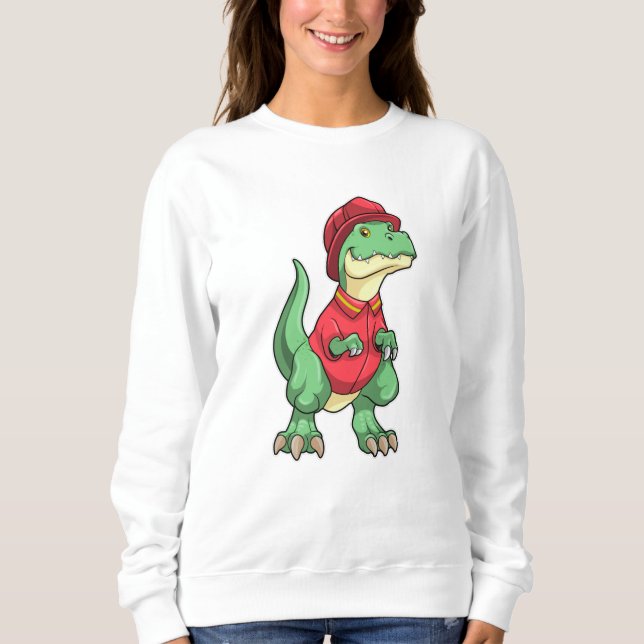 Dinosaur as Firefighter with Fire helmet Sweatshirt (Front)