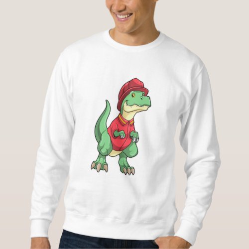 Dinosaur as Firefighter with Fire helmet Sweatshirt