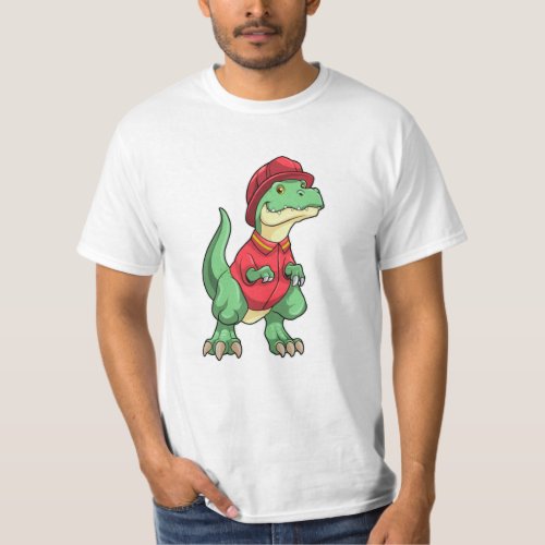 Dinosaur as Firefighter with Fire helmet T_Shirt