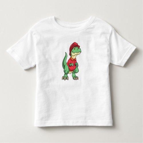 Dinosaur as Firefighter with Fire helmet Toddler T_shirt