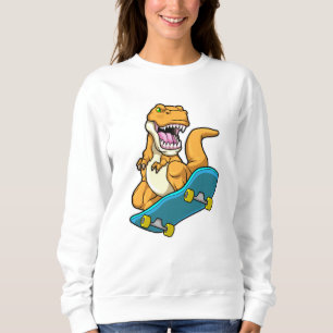 Dinosaur as Skater with Skateboard Sweatshirt