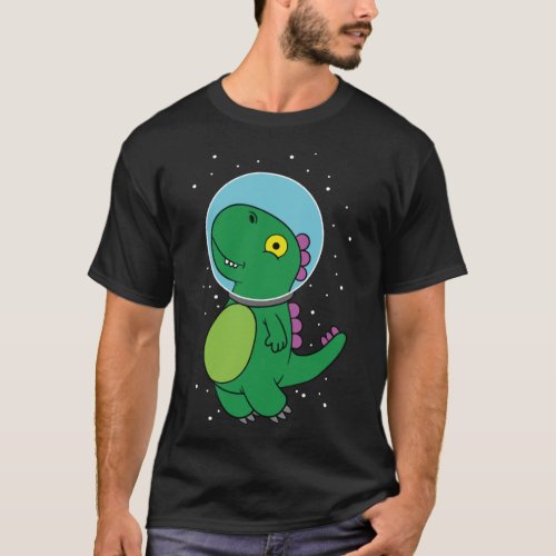 Dinosaur astronaut childrens gift for space fans  T_Shirt