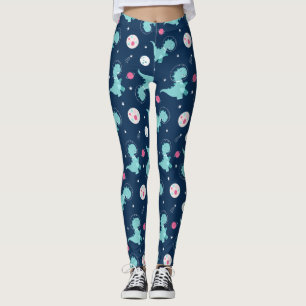 Dinosaur Astronaut Pattern Leggings