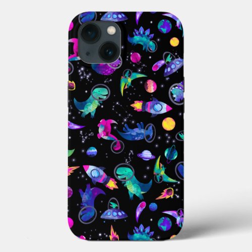 Dinosaur Astronauts In Outer Space Kids Dino iPhone 13 Case