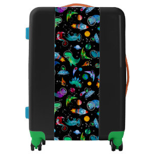Dinosaur Astronauts Watercolor Space Kids Dino Luggage
