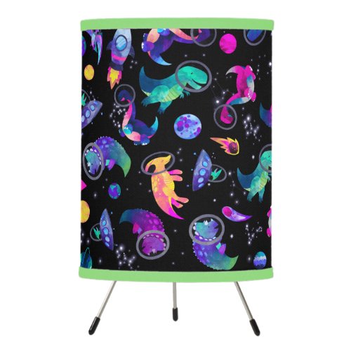 Dinosaur Astronauts Watercolor Space Kids Dino Tripod Lamp