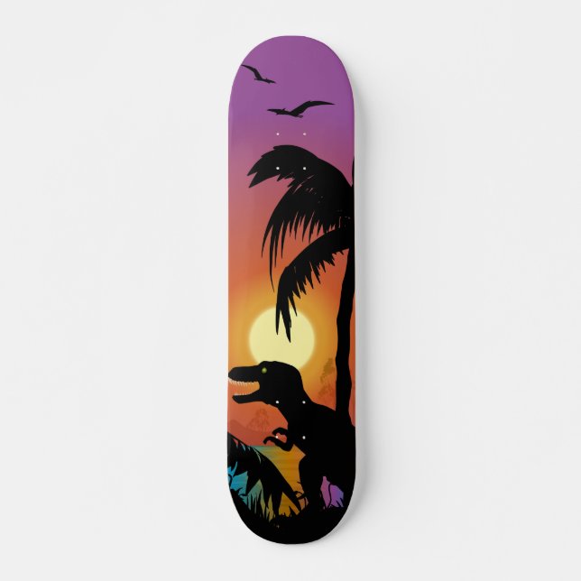 Dinosaur at Dawn Skateboard Deck (Front)