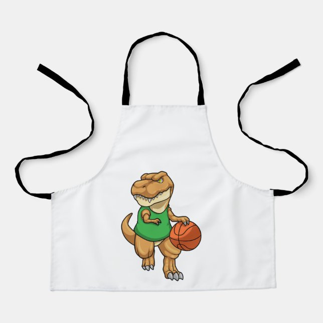 Dinosaur at Sports with Basketball Apron (Front)