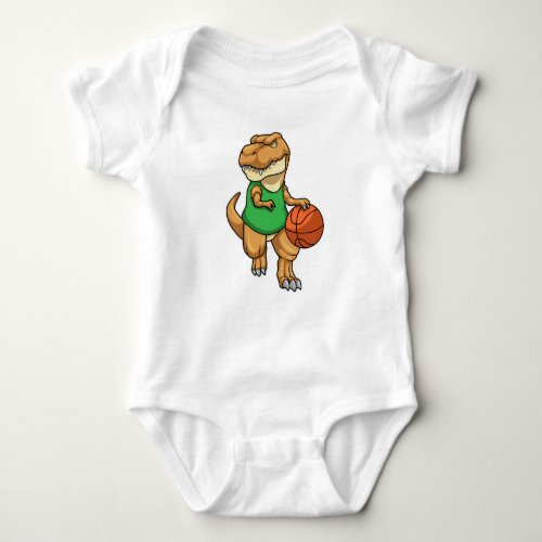 Dinosaur at Sports with Basketball Baby Bodysuit