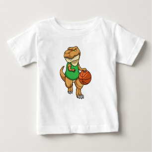 Dinosaur at Sports with Basketball Baby T-Shirt