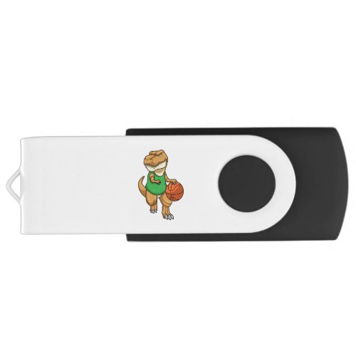 Dinosaur at Sports with Basketball Flash Drive