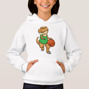 Dinosaur at Sports with Basketball Hoodie