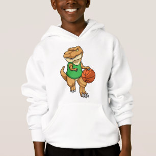 Dinosaur at Sports with Basketball Hoodie