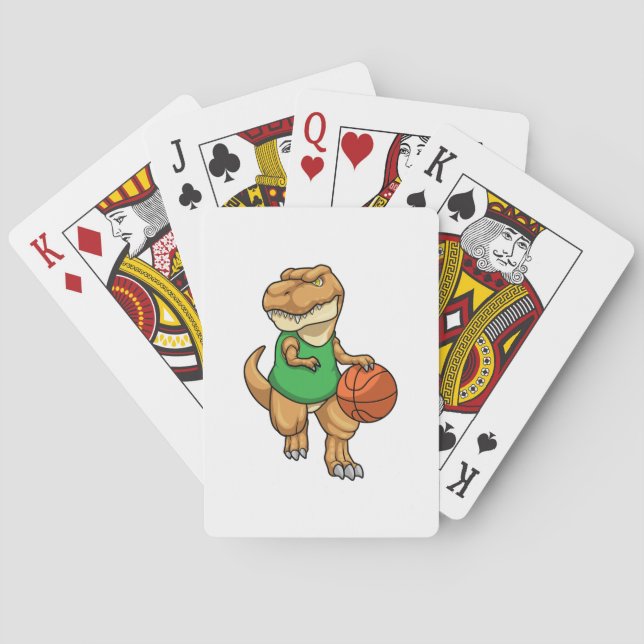 Dinosaur at Sports with Basketball Poker Cards (Back)