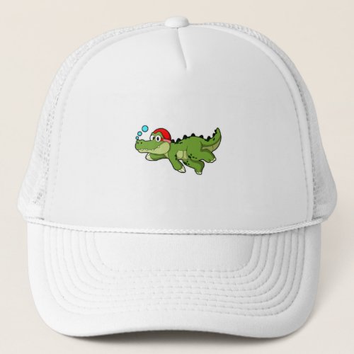 Dinosaur at Swimming under Water Trucker Hat