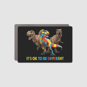 Dinosaur Autism Awareness design features a dinosa Car Magnet