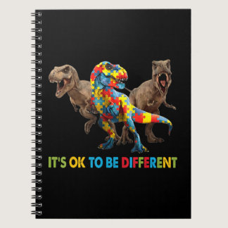 Dinosaur Autism Awareness design features a dinosa Notebook