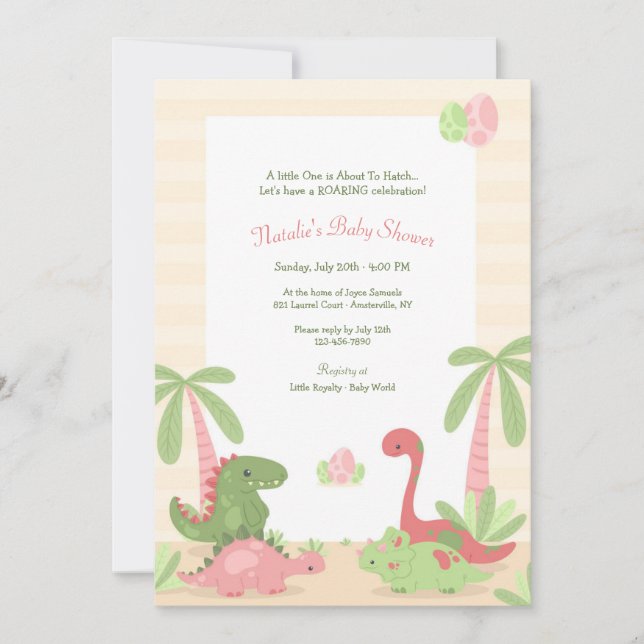 Dinosaur Babies Baby Shower Invitation (Front)