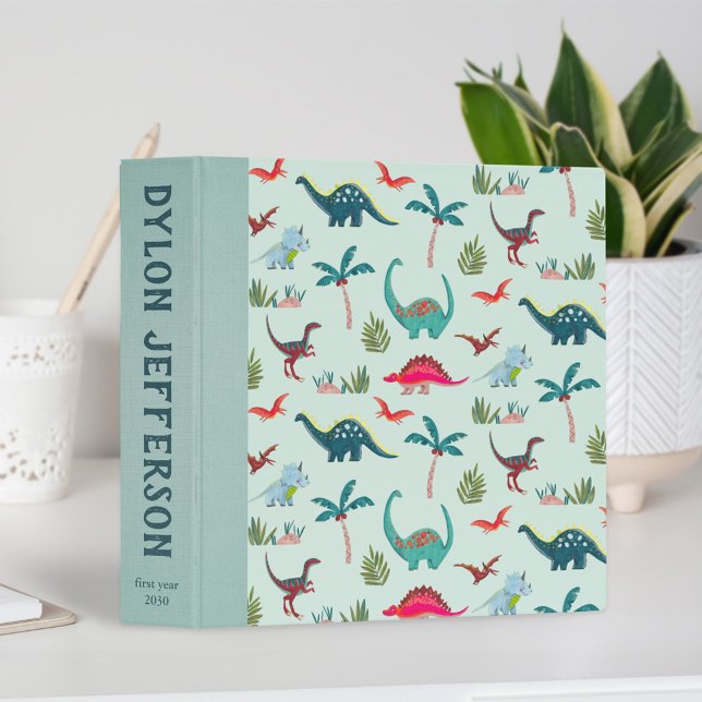 Dinosaur baby first year blue album 3 ring binder (Creator Uploaded)