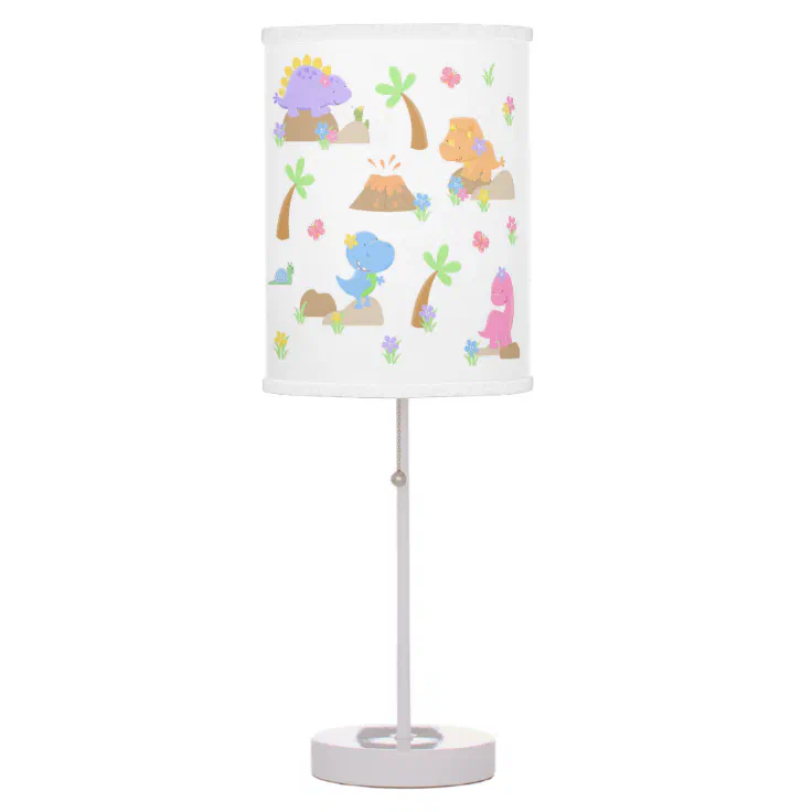 Dinosaur Baby Girl Nursery Table Lamp | Zazzle