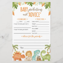 Dinosaur Baby Predictions and Advice Card