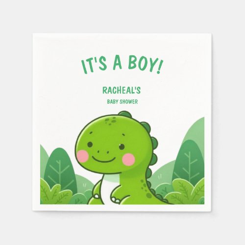 Dinosaur Baby Shower Baby Boy Napkins