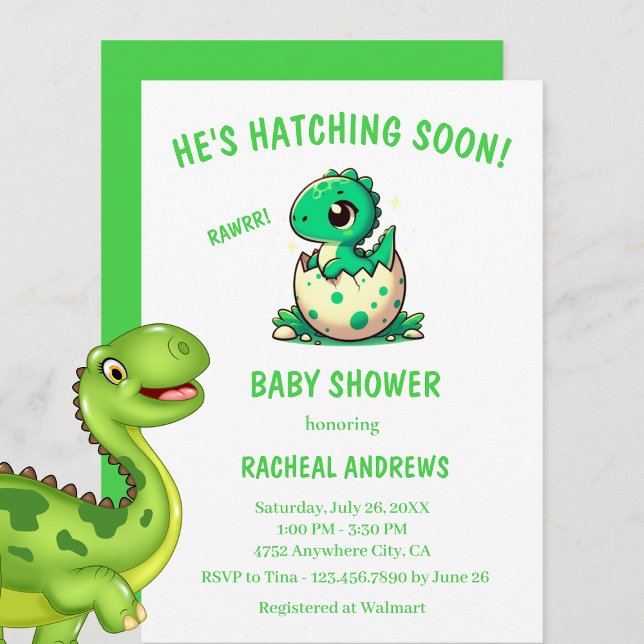 Dinosaur Baby Shower Baby Shower Invitation (Dinosaur Baby Shower Baby Boy invitations)