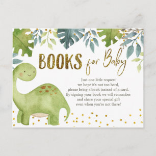 Dinosaur Baby Shower Books for Baby Card