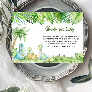 Dinosaur Baby Shower Books for baby Enclosure Card
