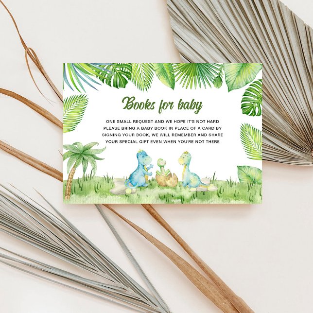 Dinosaur Baby Shower Books for baby Enclosure Card (Creator Uploaded)