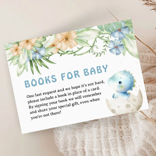 Dinosaur Baby Shower Boy Blue Dino Books For Baby Enclosure Card