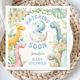 Dinosaur Baby Shower Boy Blue Dino Paper Napkin