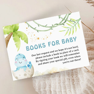 Dinosaur Baby Shower Boy Book For Baby Enclosure Card
