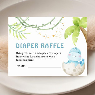 Dinosaur Baby Shower Boy Diaper Raffle Enclosure Card