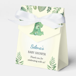 Dinosaur Baby Shower Boy Sprinkle Gift Treat Bag Favor Box Zazzle Com