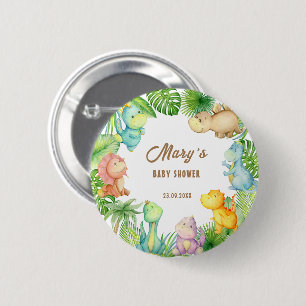 Dinosaur Baby Shower Button