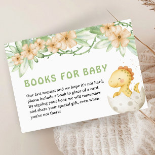 Dinosaur Baby Shower Cute Dino Books For Baby Enclosure Card