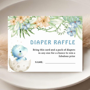 Dinosaur Baby Shower Diaper Raffle Enclosure Card